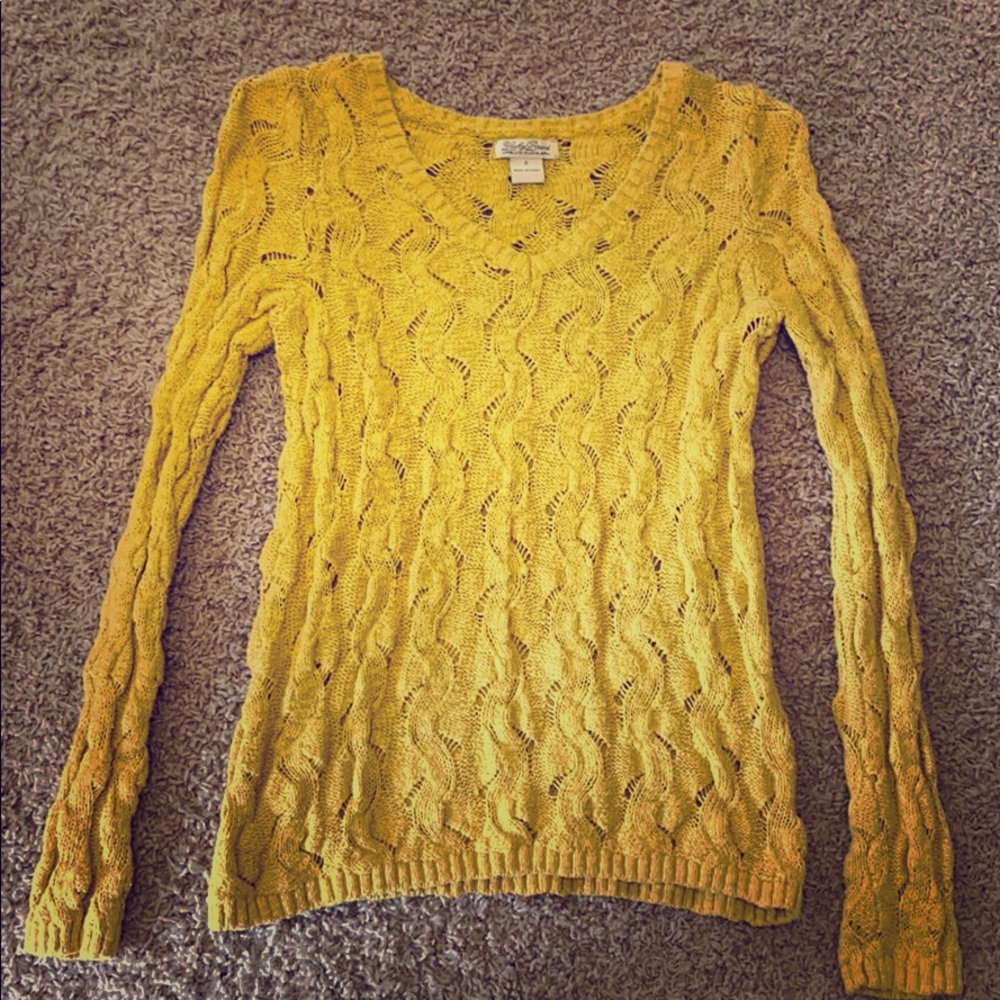Lucky Brand mustard yellow sweater size small